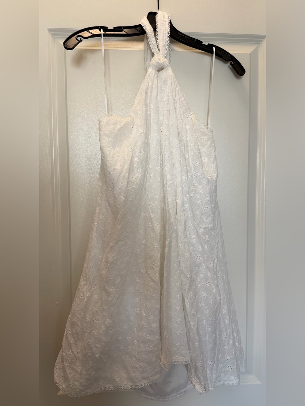 Free the Roses White Eyelet Halter Dress